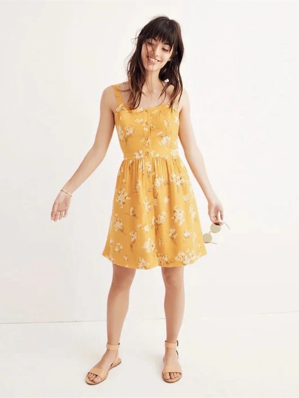 Madewell Button-Front Floral Mini Dress size 8